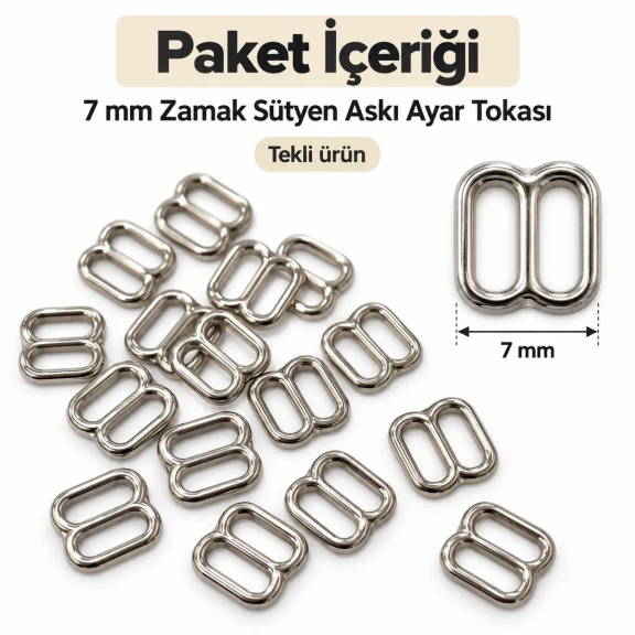 7 mm / 0.28 in Zamak Bra Strap Slider PIR710007Z