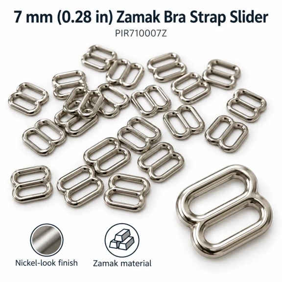 7 mm / 0.28 in Zamak Bra Strap Slider PIR710007Z