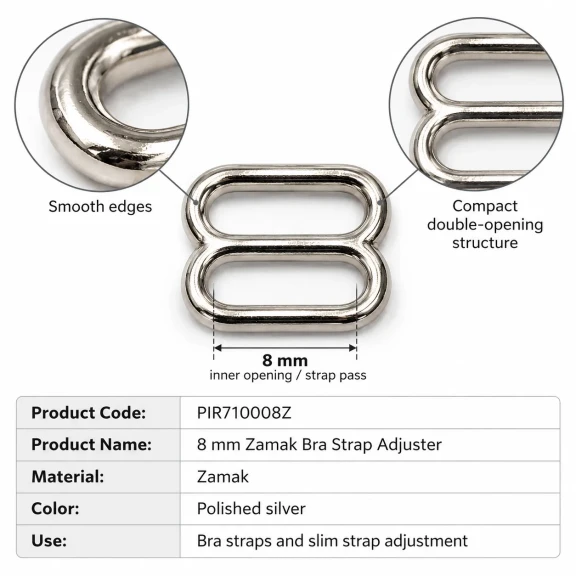 8 mm Zamak Sütyen Askı Ayar Tokası PIR710008Z