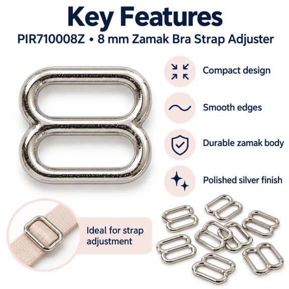 8 mm Zamak Sütyen Askı Ayar Tokası PIR710008Z