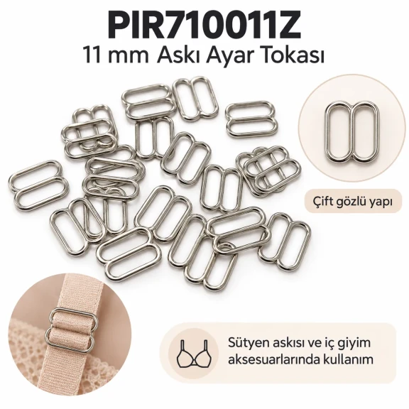 11 mm / 0.43 in Zamak Bra Strap Slider PIR710011Z
