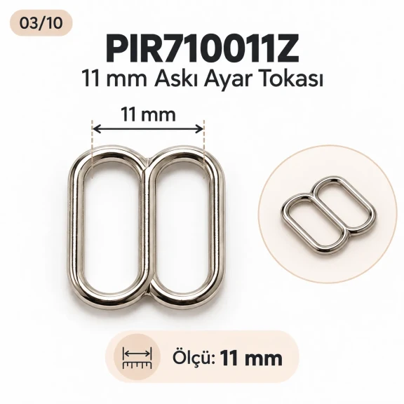 11 mm / 0.43 in Zamak Bra Strap Slider PIR710011Z