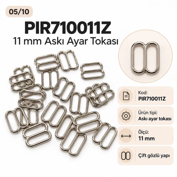 11 mm / 0.43 in Zamak Bra Strap Slider PIR710011Z