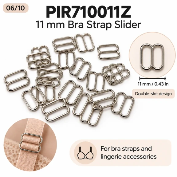 11 mm / 0.43 in Zamak Bra Strap Slider PIR710011Z