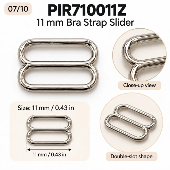 11 mm / 0.43 in Zamak Bra Strap Slider PIR710011Z