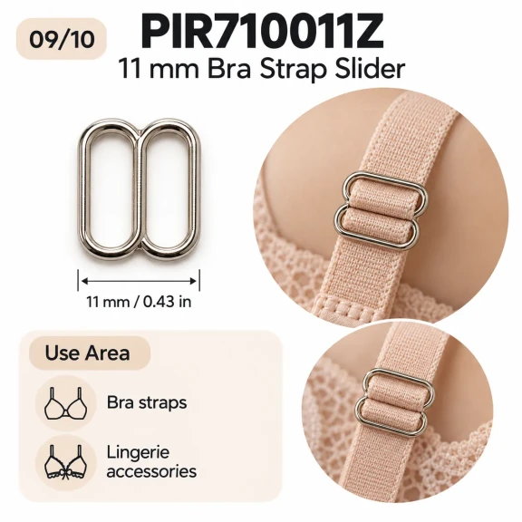 11 mm / 0.43 in Zamak Bra Strap Slider PIR710011Z