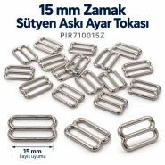 15 mm / 0.59 in Zamak Bra Strap Slider PIR710015Z