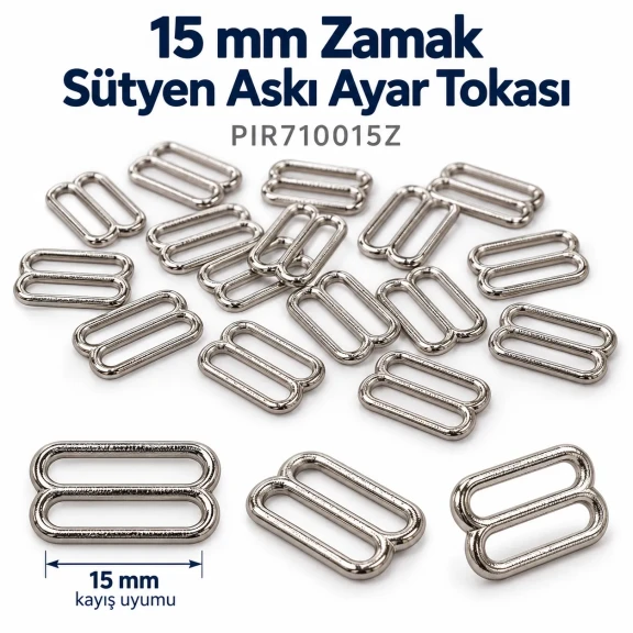 15 mm Zamak Sütyen Askı Ayar Tokası PIR710015Z