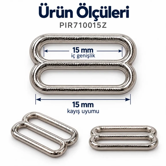 15 mm Zamak Sütyen Askı Ayar Tokası PIR710015Z