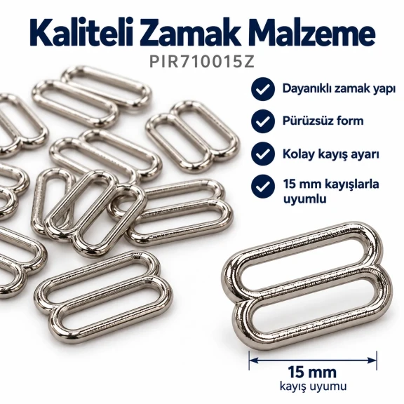 15 mm Zamak Sütyen Askı Ayar Tokası PIR710015Z