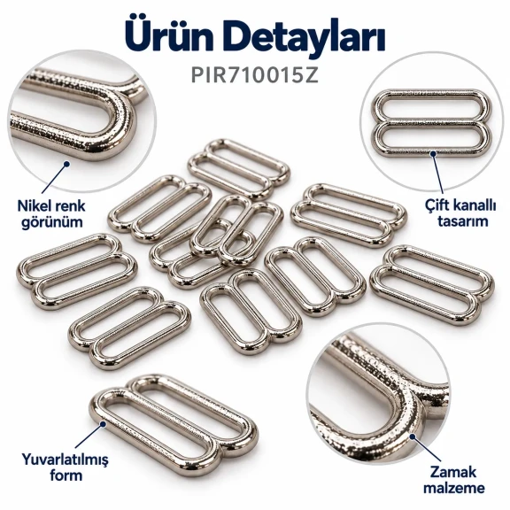 15 mm Zamak Sütyen Askı Ayar Tokası PIR710015Z