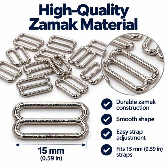 15 mm Zamak Sütyen Askı Ayar Tokası PIR710015Z