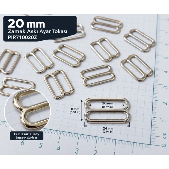20 mm Zamak Sütyen Askı Ayar Tokası PIR710020Z