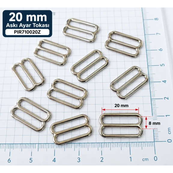 20 mm Zamak Sütyen Askı Ayar Tokası PIR710020Z