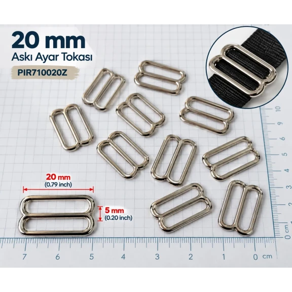 20 mm Zamak Sütyen Askı Ayar Tokası PIR710020Z