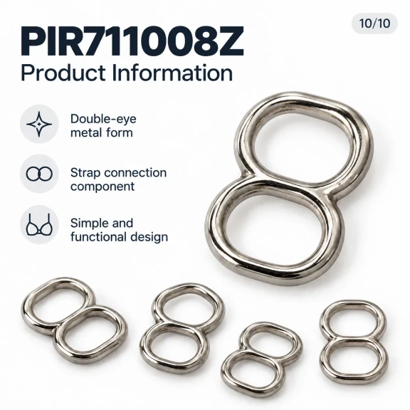 8 mm Zamak Çift Gözlü Sütyen Askı Ayar Tokası PIR711008Z