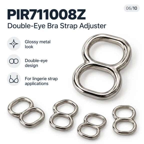 8 mm Zamak Çift Gözlü Sütyen Askı Ayar Tokası PIR711008Z