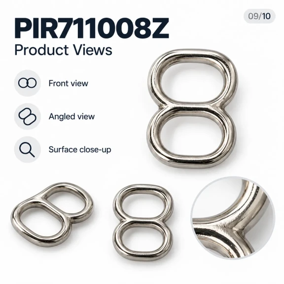 8 mm Zamak Çift Gözlü Sütyen Askı Ayar Tokası PIR711008Z