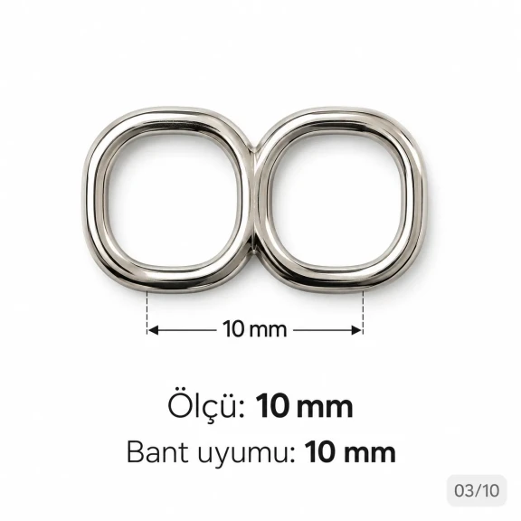 10 mm Zamak Mayo Model Sütyen Askı Ayar Tokası PIR711010Z