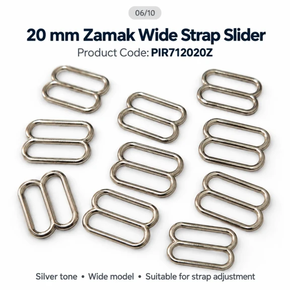 20 mm Zamak Geniş Model Sütyen Askı Ayar Tokası PIR712020Z