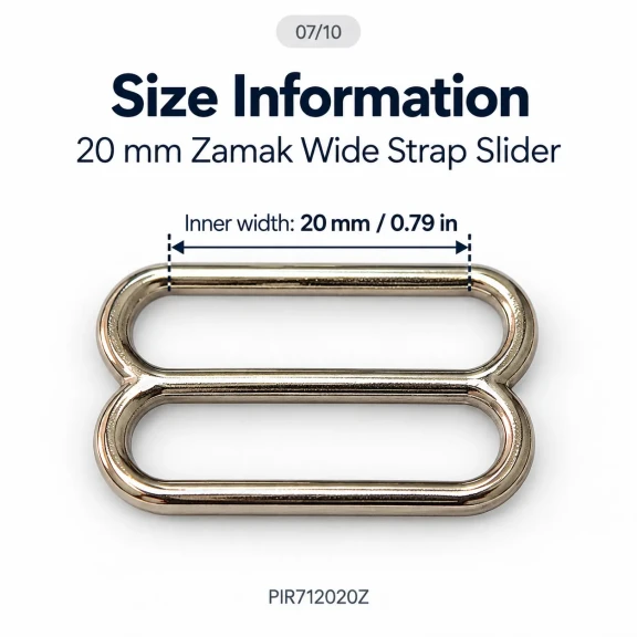 20 mm Zamak Geniş Model Sütyen Askı Ayar Tokası PIR712020Z