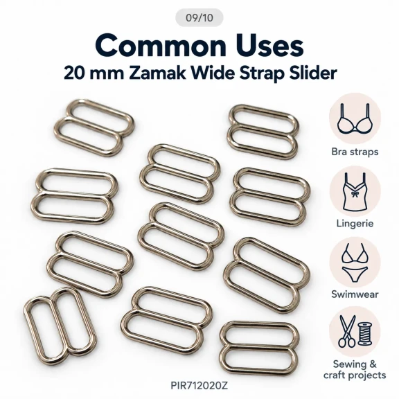 20 mm Zamak Geniş Model Sütyen Askı Ayar Tokası PIR712020Z