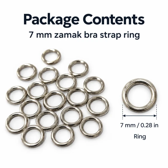 7 mm / 0.28 in Zamak Bra Strap Ring PIR720007Z