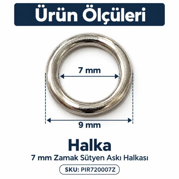 7 mm / 0.28 in Zamak Bra Strap Ring PIR720007Z