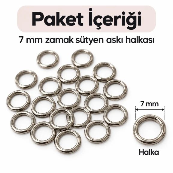 7 mm / 0.28 in Zamak Bra Strap Ring PIR720007Z
