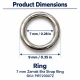 7 mm / 0.28 in Zamak Bra Strap Ring PIR720007Z