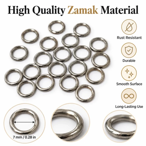 7 mm / 0.28 in Zamak Bra Strap Ring PIR720007Z