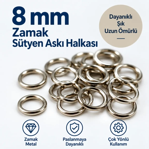 8 mm Zamak Sütyen Askı Halkası PIR720008Z