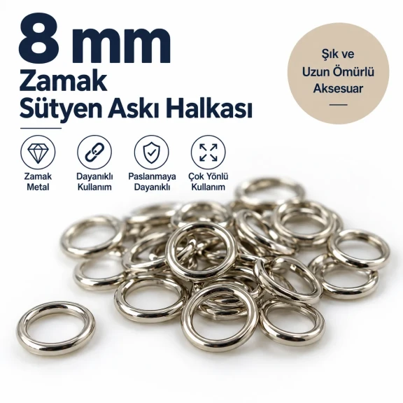 8 mm Zamak Sütyen Askı Halkası PIR720008Z