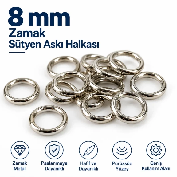 8 mm Zamak Sütyen Askı Halkası PIR720008Z