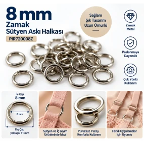 8 mm Zamak Sütyen Askı Halkası PIR720008Z