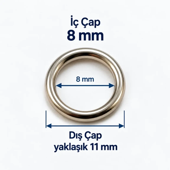 8 mm Zamak Sütyen Askı Halkası PIR720008Z