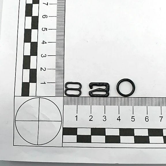 10 mm Metal Naylon Kaplı Sütyen Askı Ayar Tokası - Kancası ve Halkası Üçlü Set PIR720010