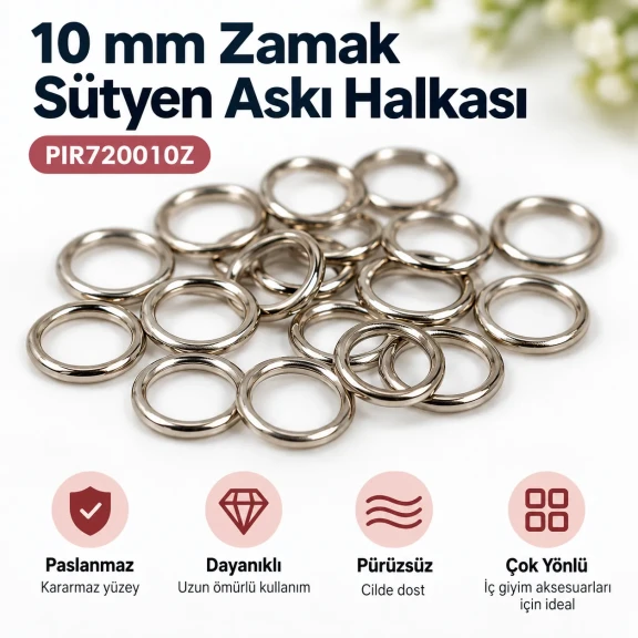 10 mm Zamak Sütyen Askı Halkası PIR720010Z