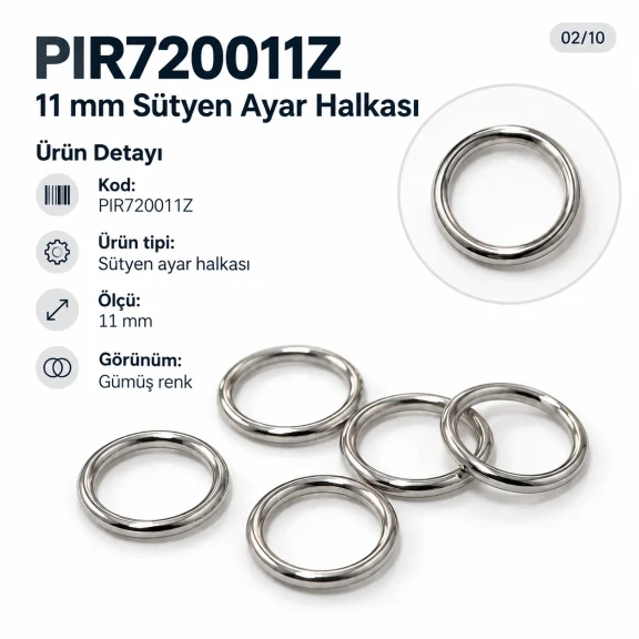 11 mm / 0.43 in Zamak Bra Strap Ring PIR720011Z