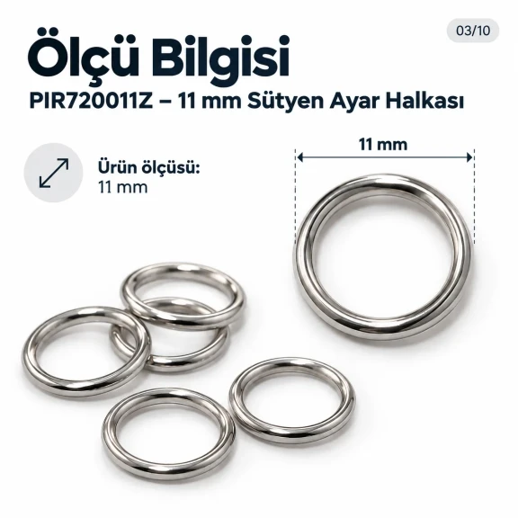 11 mm / 0.43 in Zamak Bra Strap Ring PIR720011Z