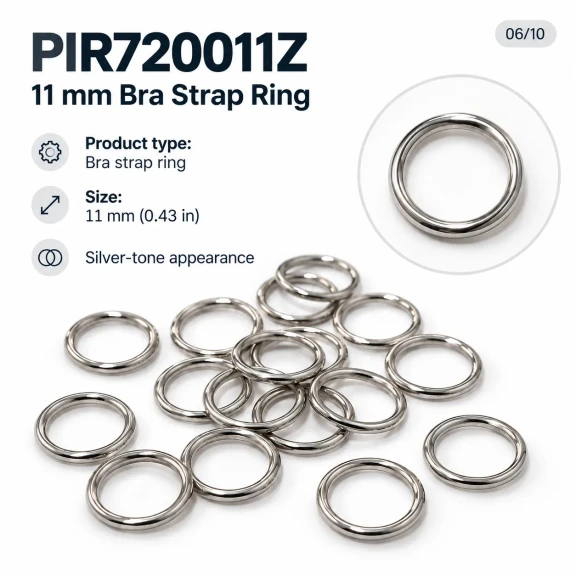 11 mm / 0.43 in Zamak Bra Strap Ring PIR720011Z