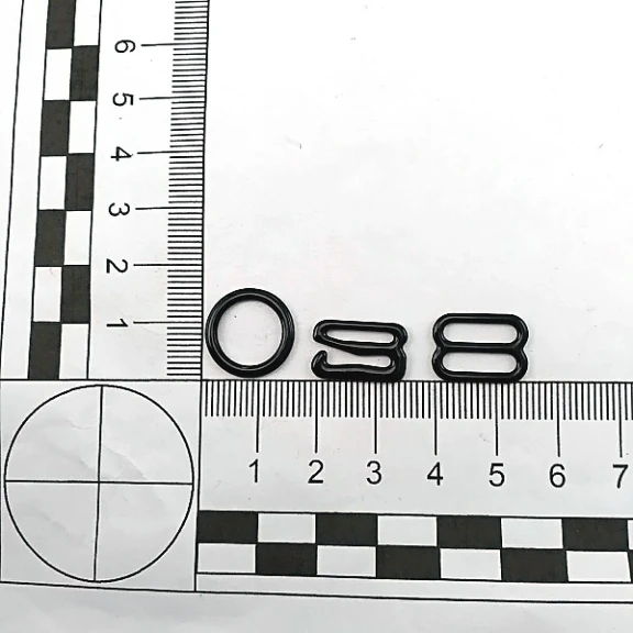 12 mm Metal Naylon Kaplı Sütyen Askı Ayar Tokası - Kancası ve Halkası Üçlü Set PIR720012