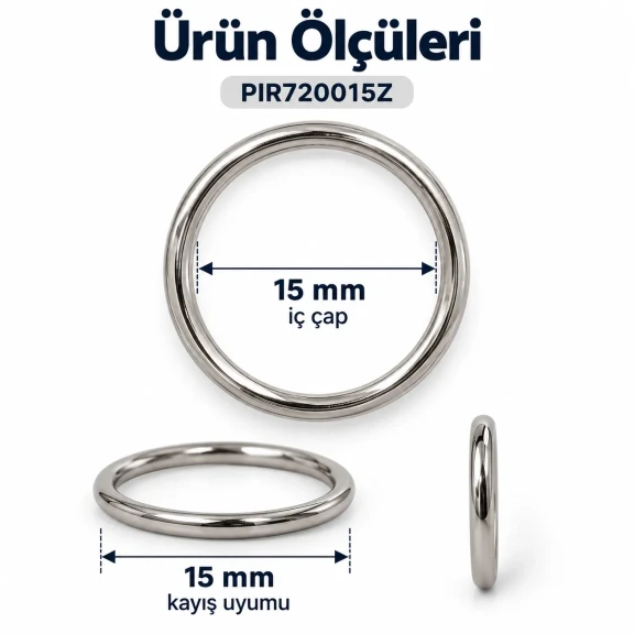 15 mm Zamak Sütyen Askı Halkası PIR720015Z