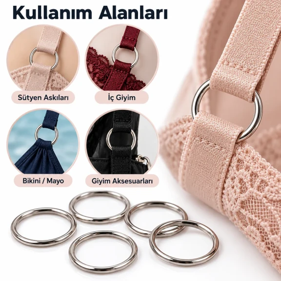 15 mm Zamak Sütyen Askı Halkası PIR720015Z