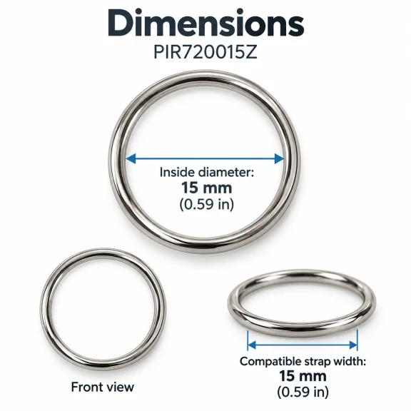 15 mm Zamak Sütyen Askı Halkası PIR720015Z