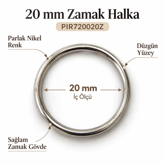 20 mm Zamak Sütyen Askı Halkası PIR720020Z
