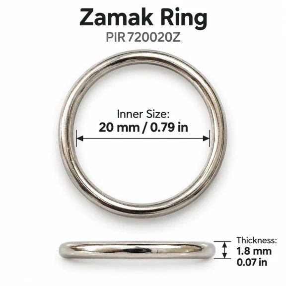20 mm Zamak Sütyen Askı Halkası PIR720020Z