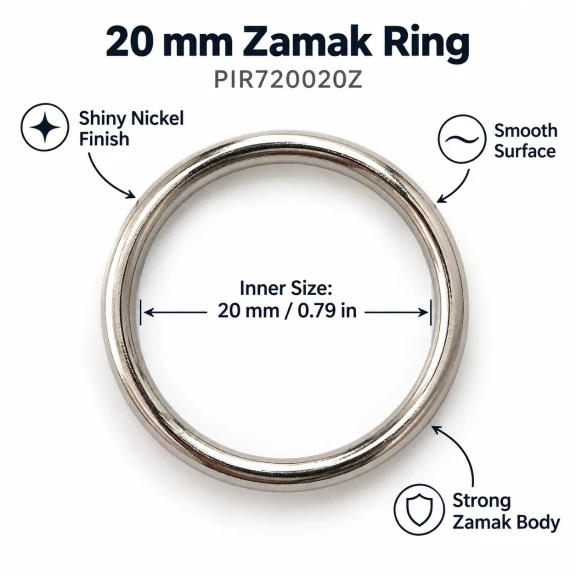 20 mm Zamak Sütyen Askı Halkası PIR720020Z