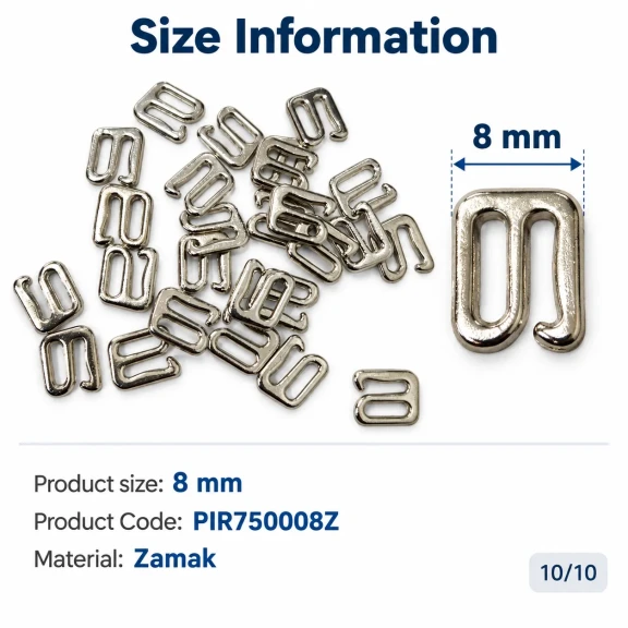 8 mm Zamak Sütyen Kancası PIR750008Z