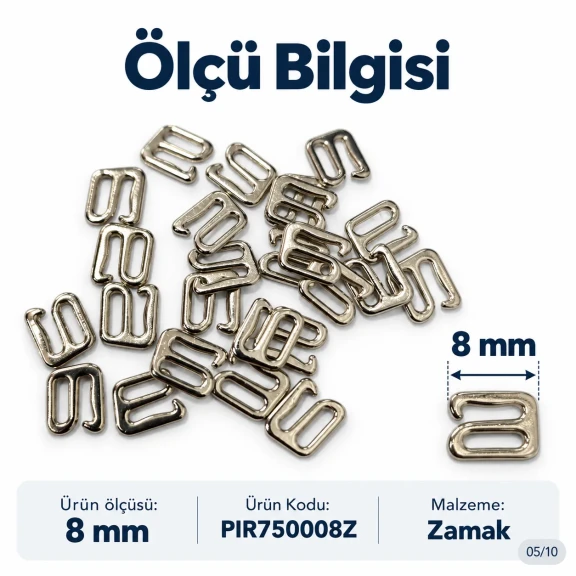 8 mm Zamak Sütyen Kancası PIR750008Z